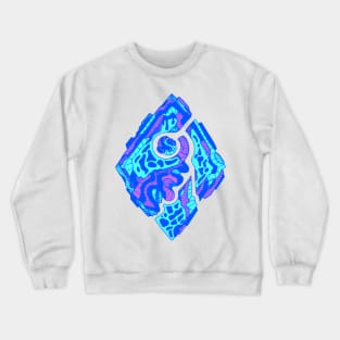 Blue Abstract Rhombus Crewneck Sweatshirt